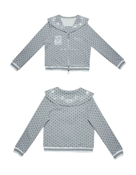 Seifuku Polka Dot Gray Jacket - Hashtag DDD x Oooctopus