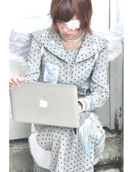 Seifuku Polka Dot Gray Jacket - Hashtag DDD x Oooctopus