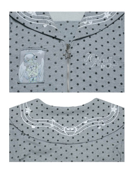 Seifuku Polka Dot Gray Jacket - Hashtag DDD x Oooctopus