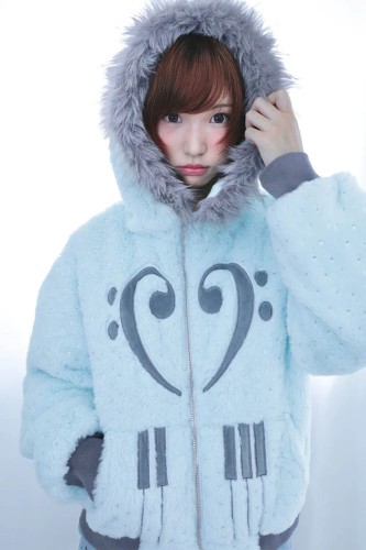 Piano & Stars Fur Coat Pastel Blue - Hashtag DDD