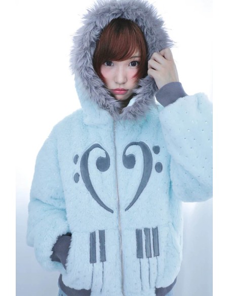 Abrigo Piano & Stars Fur Azul Pastel - Hashtag DDD