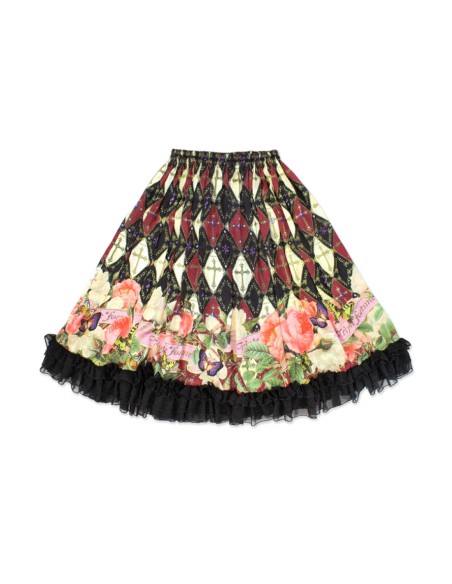 [Second hand] Antique Cross Black x Garnet Skirt - Triple Fortune