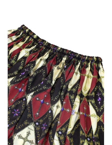 [Second hand] Antique Cross Black x Garnet Skirt - Triple Fortune