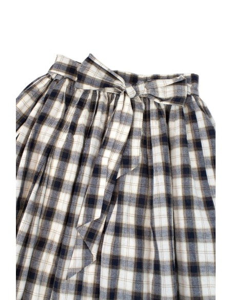 [Second hand] Black x White Checkered Midi Skirt - An Mille