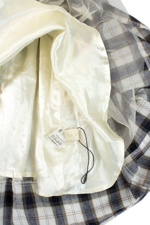 [Second hand] Black x White Checkered Midi Skirt - An Mille