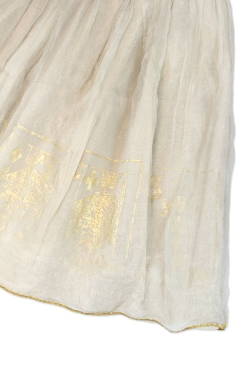 [2nd hand] Golden Playing Cards Skirt with Tulle in Beige - Jane Marple