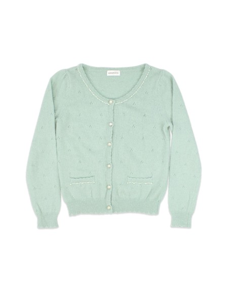 [2a mano] Cárdigan de Punto con Perlas en Menta - Lodispotto