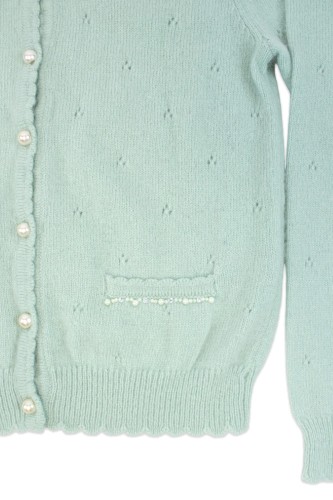 [Second Hand] Mint Pearl Knit Cardigan - Lodispotto 2