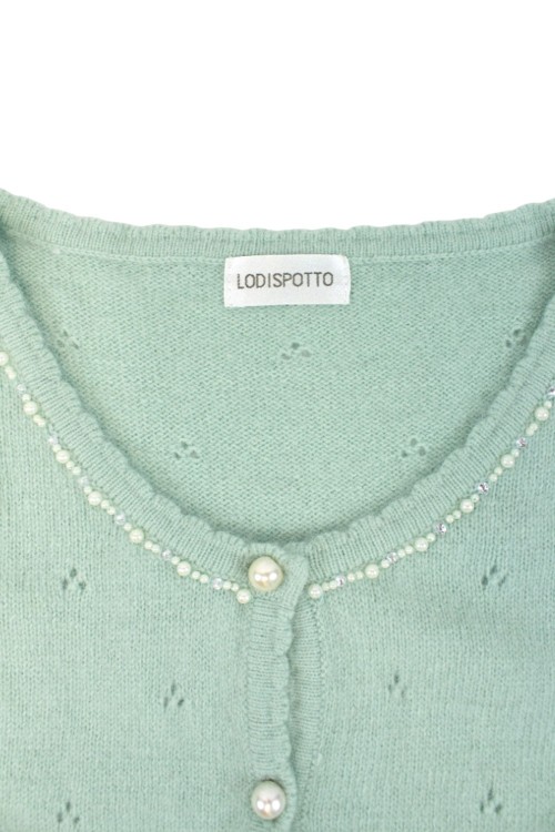 [Second Hand] Mint Pearl Knit Cardigan - Lodispotto