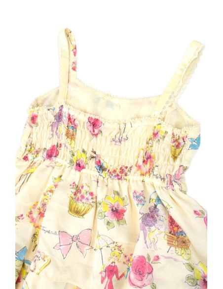 [Second Hand] JSK Ballerina Print Dress in Cream - Emily Temple Cute