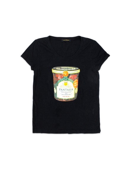 [2nd hand] Cutsew Theme Jam Print T-shirt in Black - Jane Marple