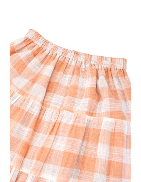 [2a mano] Falda Maxi Ginham en Salmón - Axes Femme
