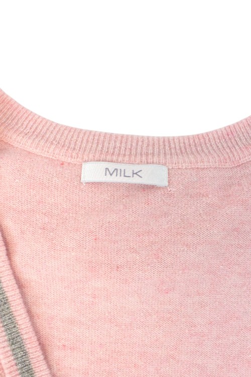 [2a mano] Cárdigan de Punto con Estrellas Plateadas en Rosa - MILK