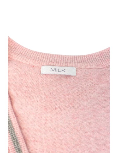 [Second Hand] Knitted Cardigan with Silver Stars in Pink - MILK