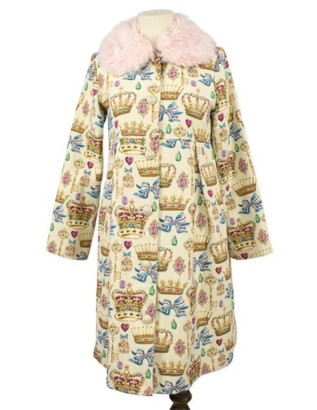 Cream Crown Gobelin Coat - Shirley Temple