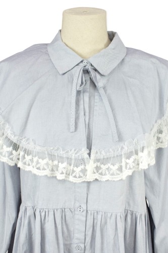 [Second Hand] Shirt Dress with Cape in Blue - Merry Jenny 2