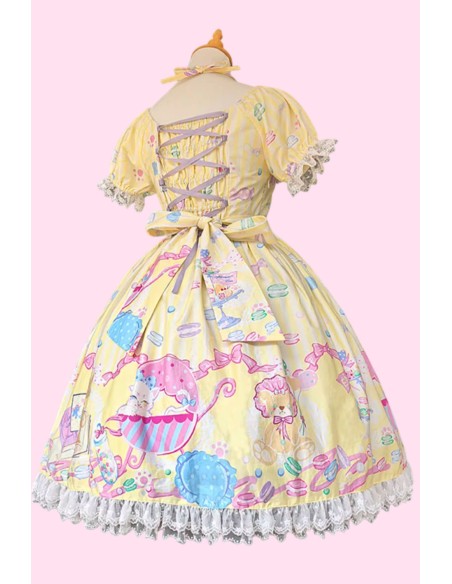 OP Lolita Dolly Macaron Dress in Yellow + Headbow - Infanta