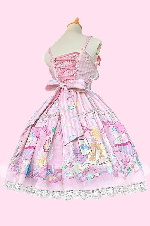 Vestido Lolita JSK Dolly Macaron + Lazo en Rosa - Infanta