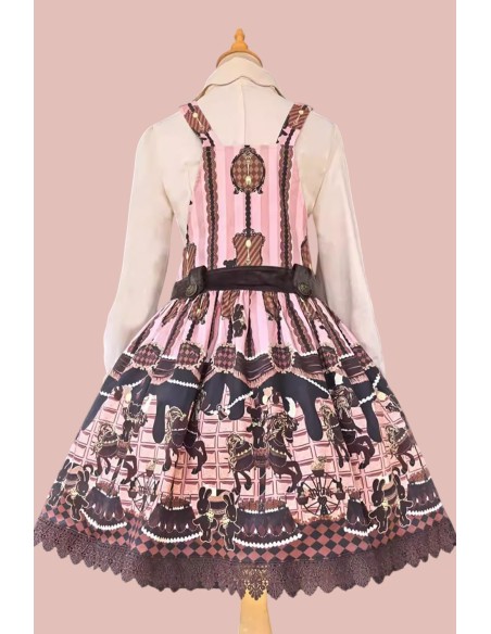 Vestido Lolita Salopette Choco Horse en Rosa - Infanta