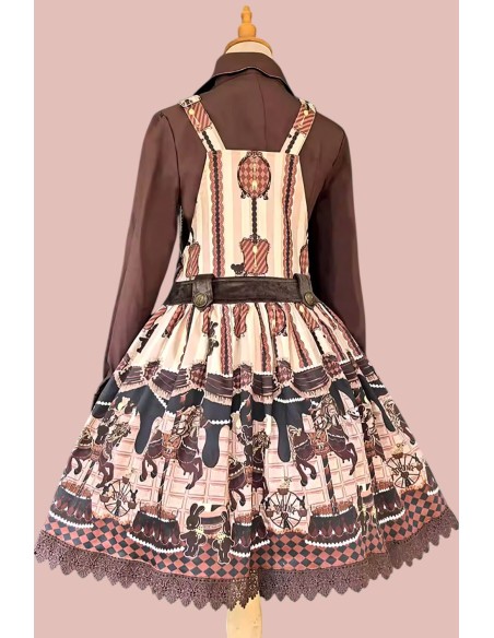 Vestido Lolita Salopette Choco Horse en Beige - Infanta