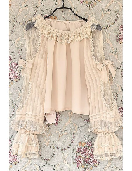 Lolita Morning Dew Blouse in Beige - Infanta