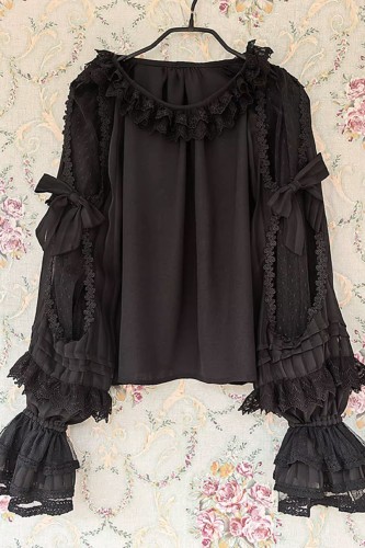 Blusa Lolita Morning Dew en Negro - Infanta
