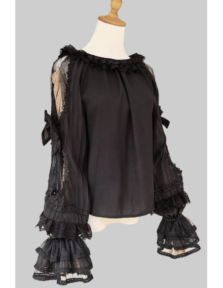 Blusa Lolita Morning Dew en Negro - Infanta