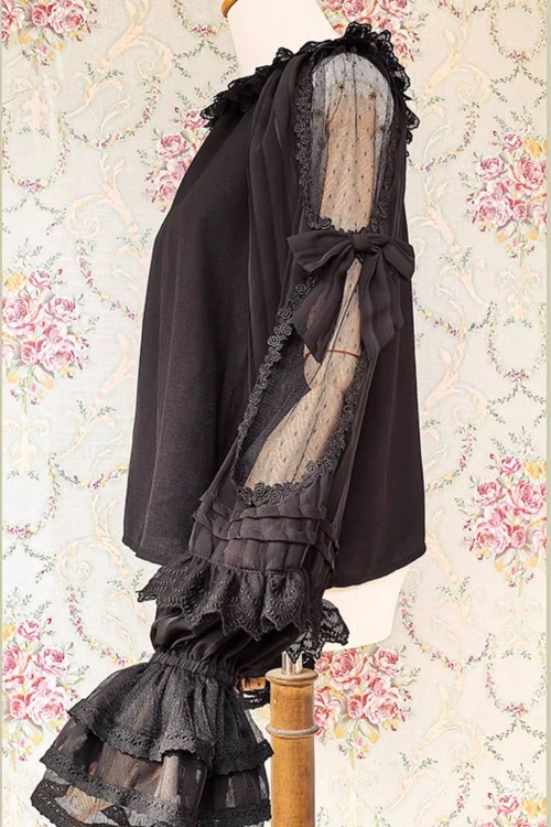 Blusa Lolita Morning Dew en Negro - Infanta