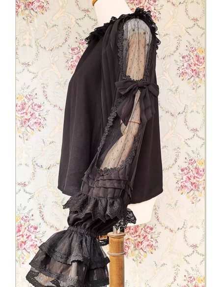 Blusa Lolita Morning Dew en Negro - Infanta