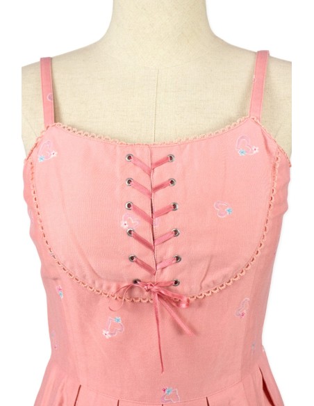 [Second Hand] JSK Birdcage Print Dress in Pink - Emily Temple Cute