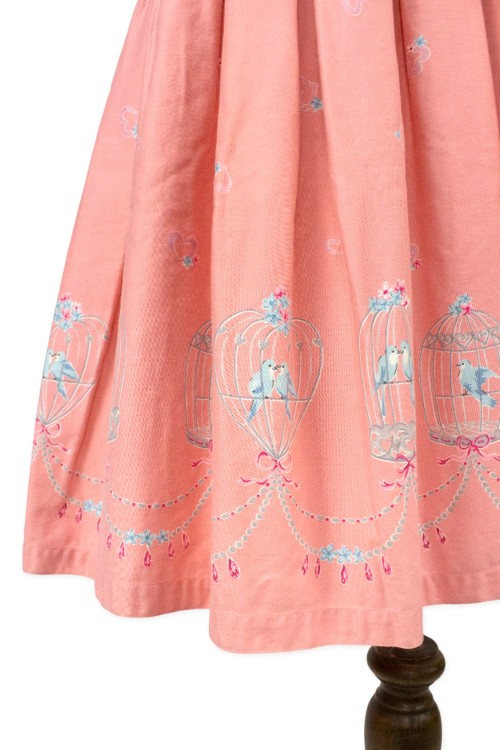 [Second Hand] JSK Birdcage Print Dress in Pink - Emily Temple Cute