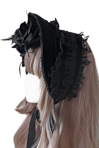 Bonnet de Puntilla en Negro  - Infanta 2