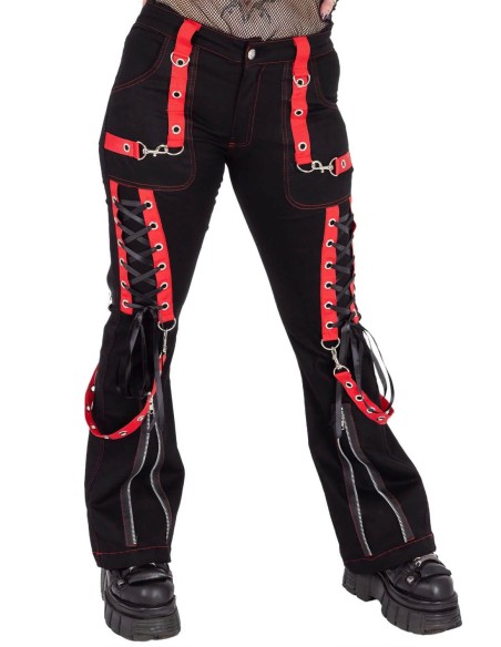 Pantalones Unisex Trinity en Negro x Rojo - Poizen Industries