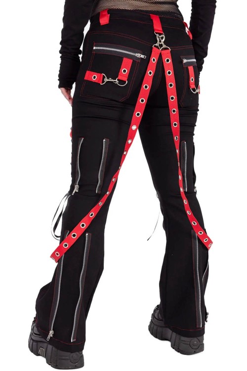 Pantalones Unisex Trinity en Negro x Rojo - Poizen Industries