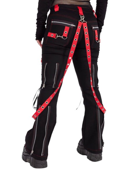 Trinity Unisex Pants in Black x Red -  Poizen Industries