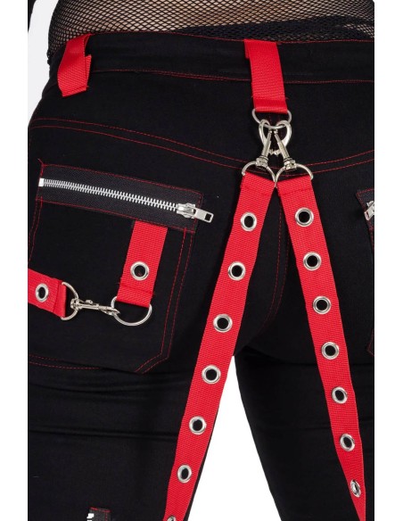 Trinity Unisex Pants in Black x Red -  Poizen Industries