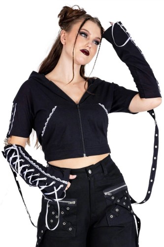 Azalea Hooded Crop Top - Poizen Industries