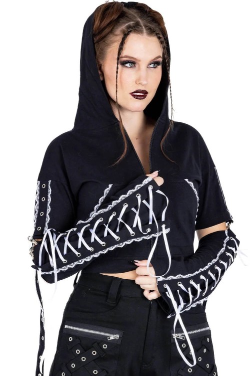 Azalea Hooded Crop Top - Poizen Industries
