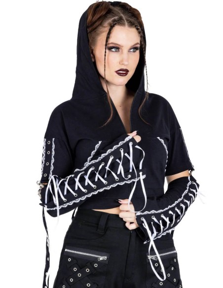 Azalea Hooded Crop Top - Poizen Industries