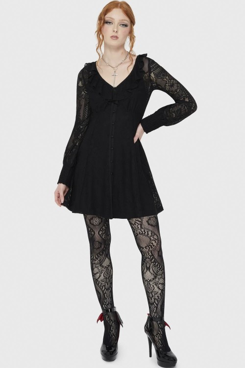 Cybele Lace Dress in Black - Killstar