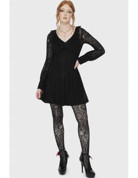 Vestido de Encaje Cybele en Negro - Killstar