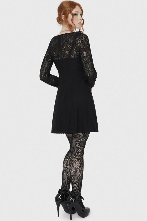 Cybele Lace Dress in Black - Killstar