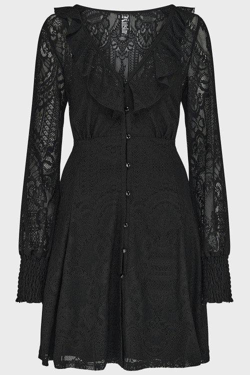 Cybele Lace Dress in Black - Killstar