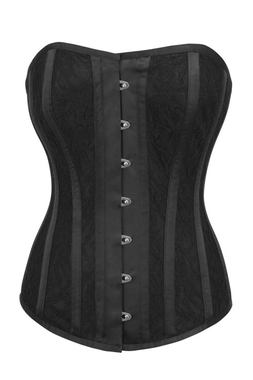 Black Satin Lace Corset
