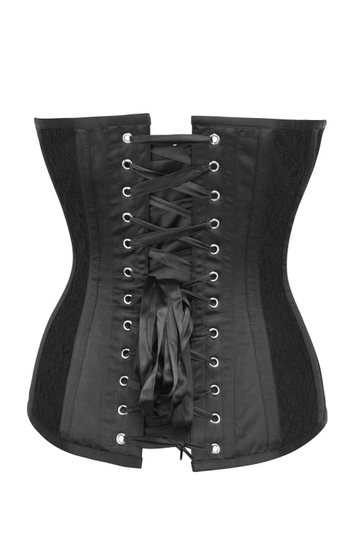 Black Satin Lace Corset