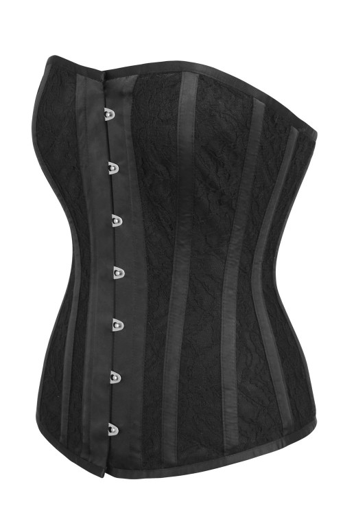 Corset Black Satin Lace