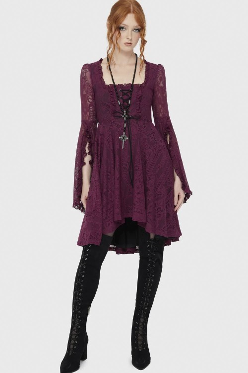 Vestido Midi Killing Kisses en Carmesí - Killstar