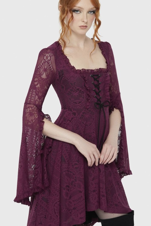 Killing Kisses Midi Dress in Crimson - Killstar