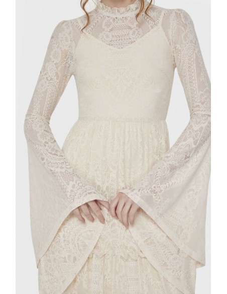 Maxi Vestido de Encaje Hecate en Marfil - Killstar