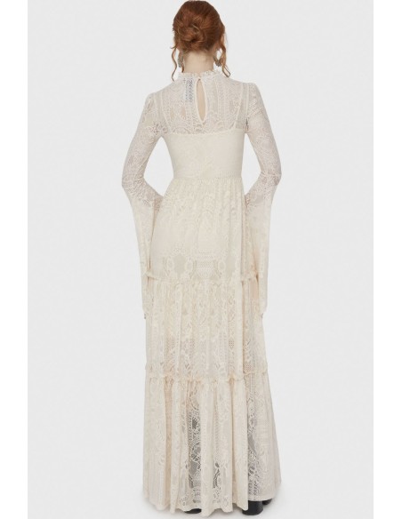 Hecate Lace Maxi Dress in Ivory- Killstar